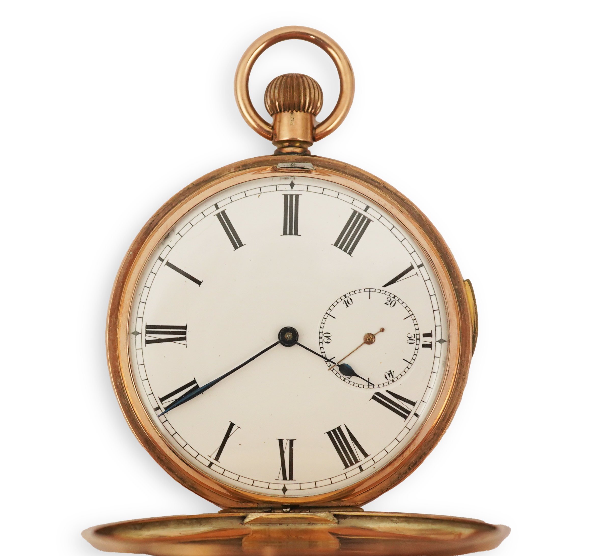 An early 20th century Swiss 9ct gold hunter keyless quarter repeating pocket watch